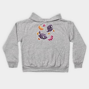 Crows and Colorful Autumn Leaves Kids Hoodie